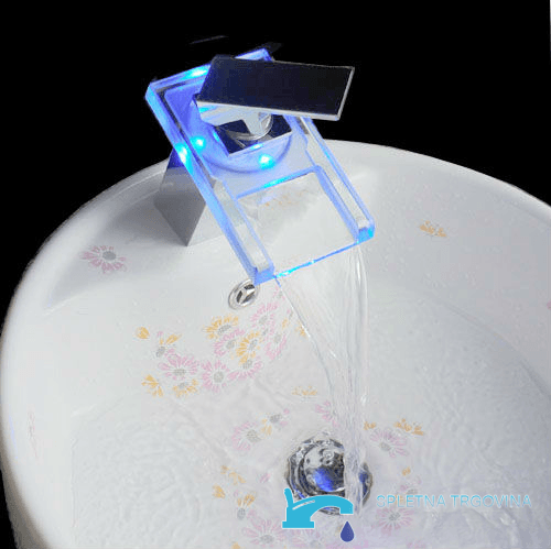 Badarmatur EYN xl8002 mit LED-Beleuchtung, offenem Wasserfallauslauf und mehreren Farbausführungen