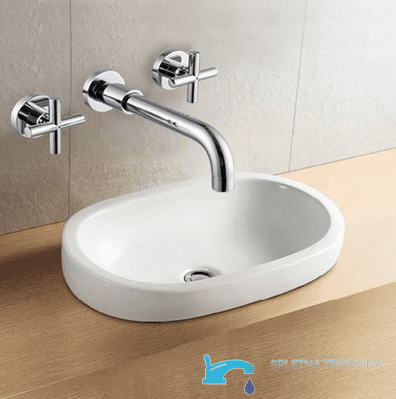 LED-Waschtischarmatur EYN SU0167 zur Wandmontage in Schwarz und Chrom