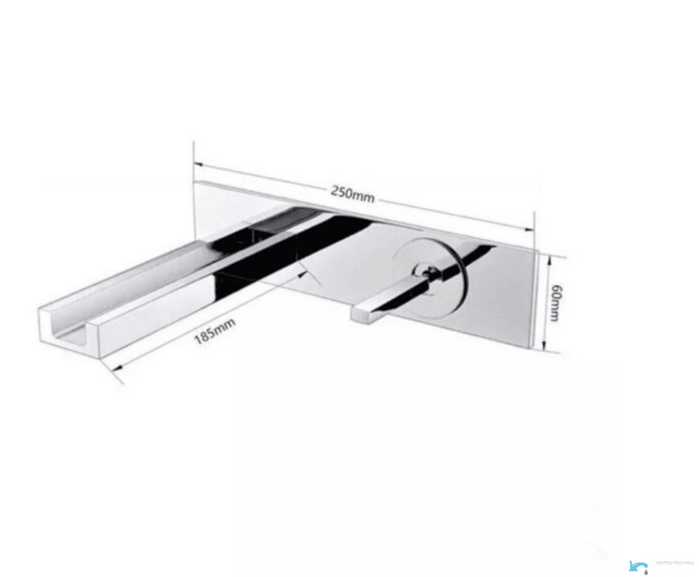 LED-Wandarmatur EYN WLED1454 mit Wasserfallauslauf in mehreren Farbausführungen wie Chrom und Mattschwarz