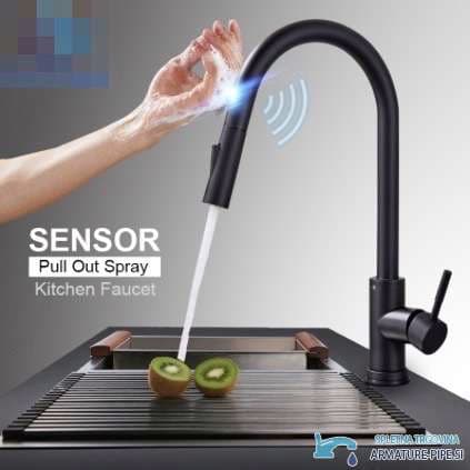 Küchenarmatur EYN BS1333 mit Ausziehbrause, Sensor und schwenkbarem Auslauf in mehreren Farbausführungen BS1333 — 1