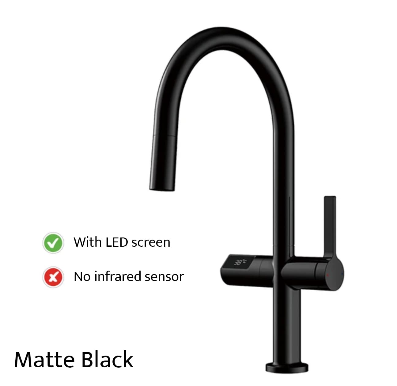Küchenarmatur ELITE EDITION KSS1700 mit Ausziehbrause, LED-Anzeige und Sensor in Dunkelgrau, Gunmetal und Chrom KSS1700 — 1