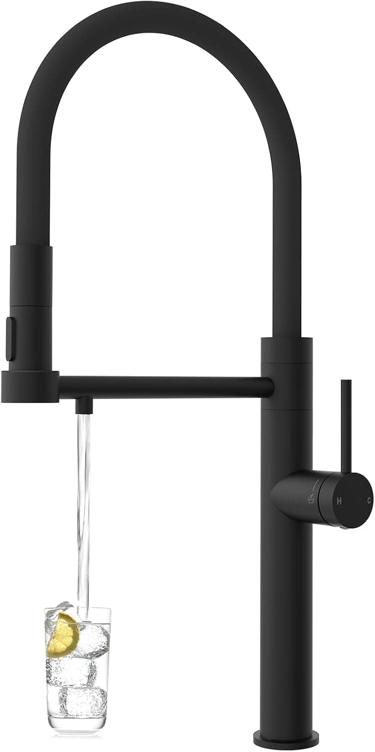 ELITE EDITION KF1730 3-Wege-Küchenarmatur in Schwarz mit separatem Auslauf