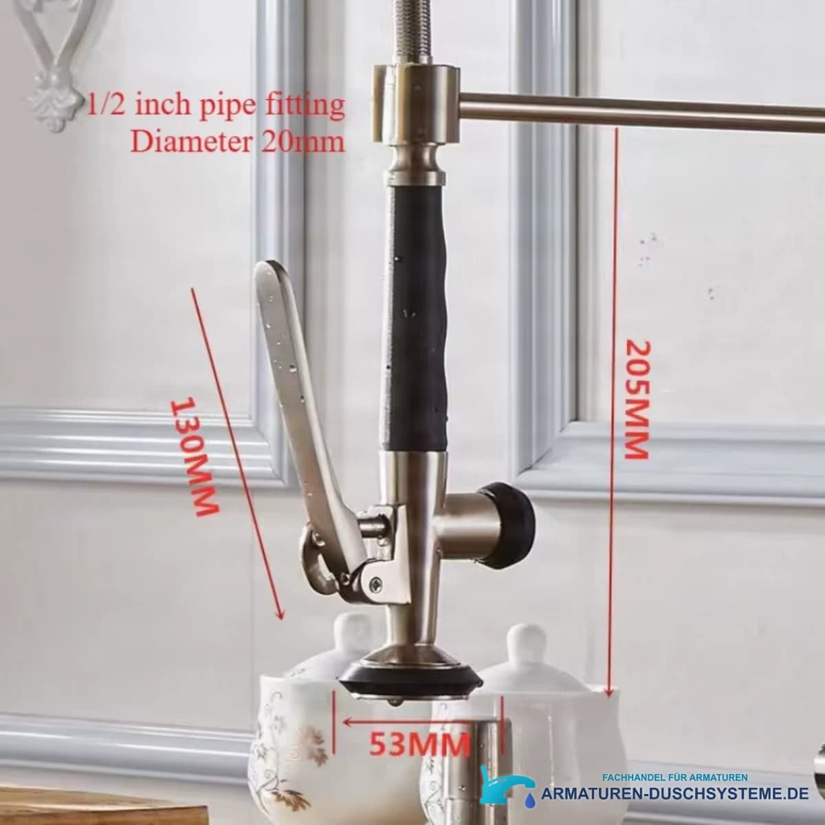 Spülbrause ELITE EDITION KFH1355: 205 mm, Hebel 130 mm und 1/2-Zoll-Anschluss