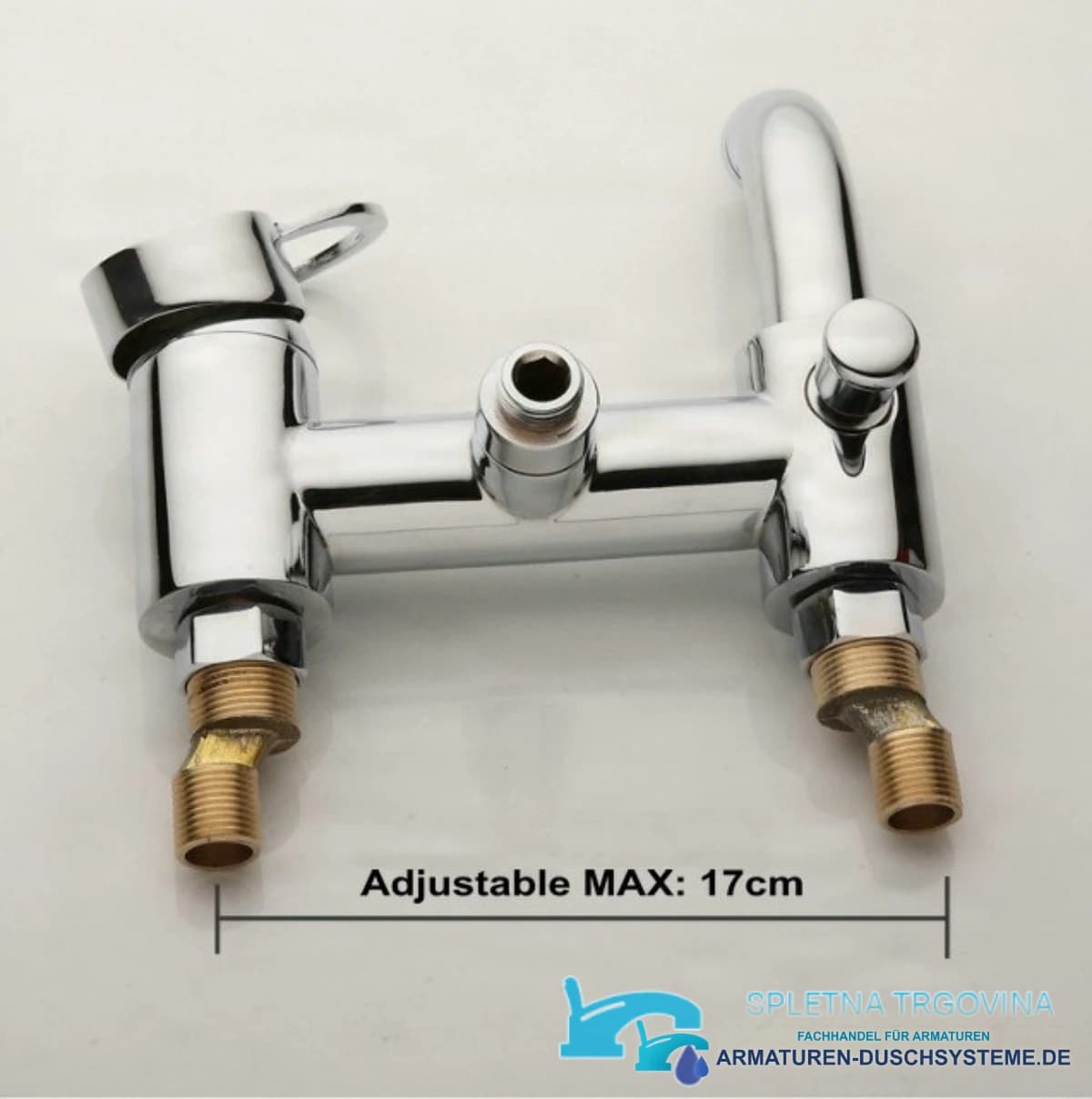 Anschlüsse der Wand-Badewannenarmatur EYN SK2264 mit maximal 17 cm Einstellbereich