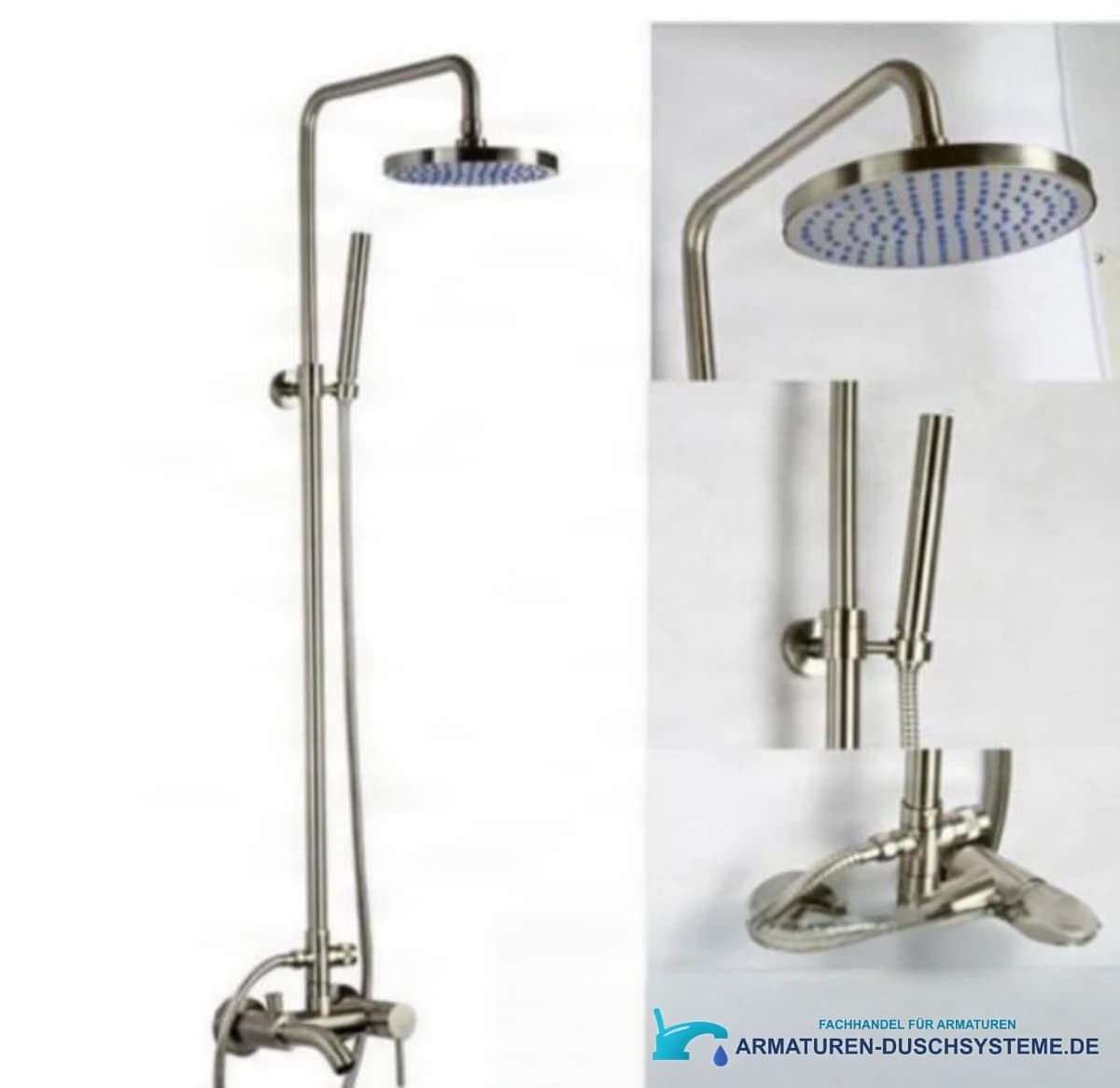 Duschsystem mit mehreren Strahlarten NSN07693 in gebürstetem Nickel