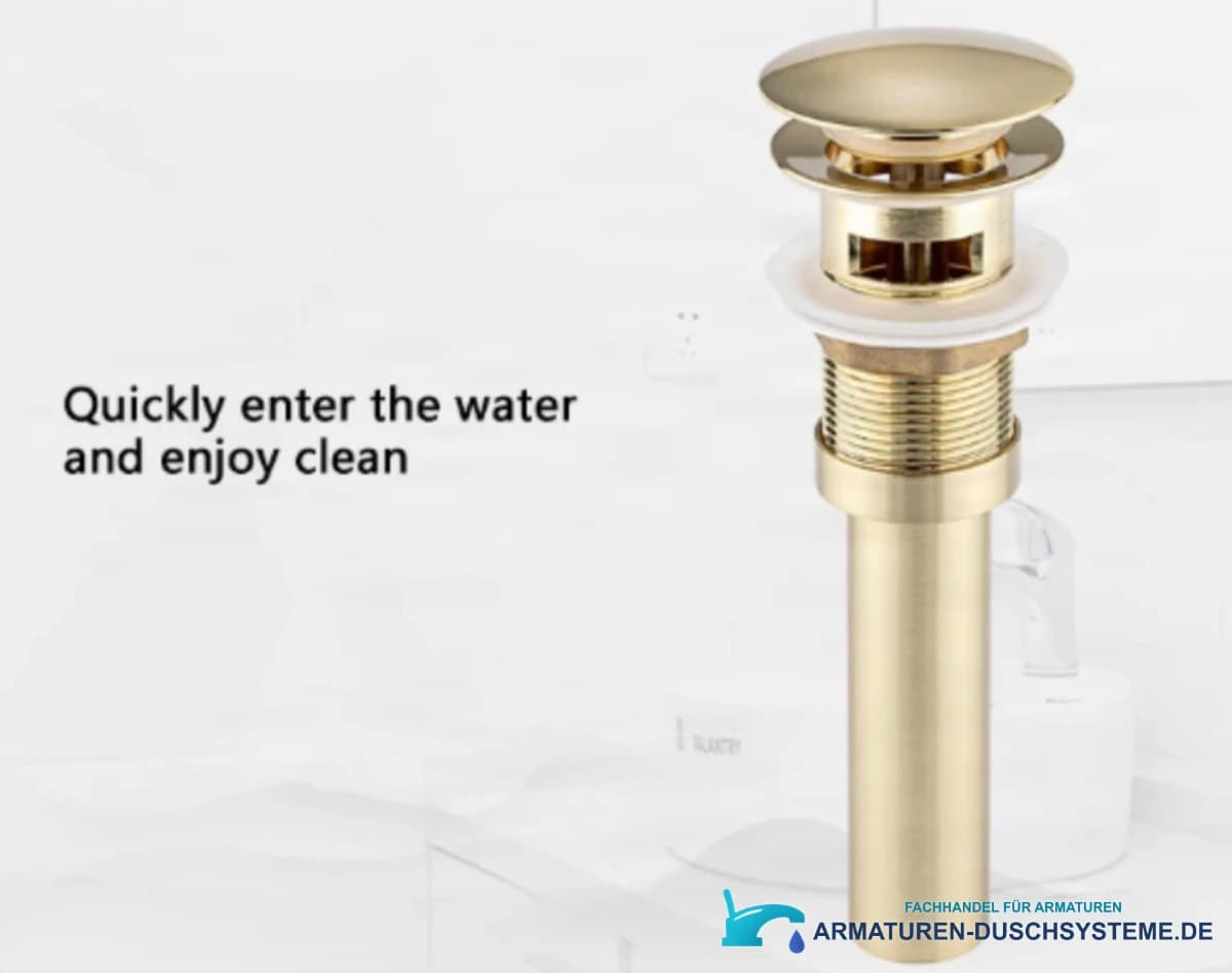 Pop-up-Ablauf für Waschbecken ELITE EDITION BSD1046 in gebürstetem Gold
