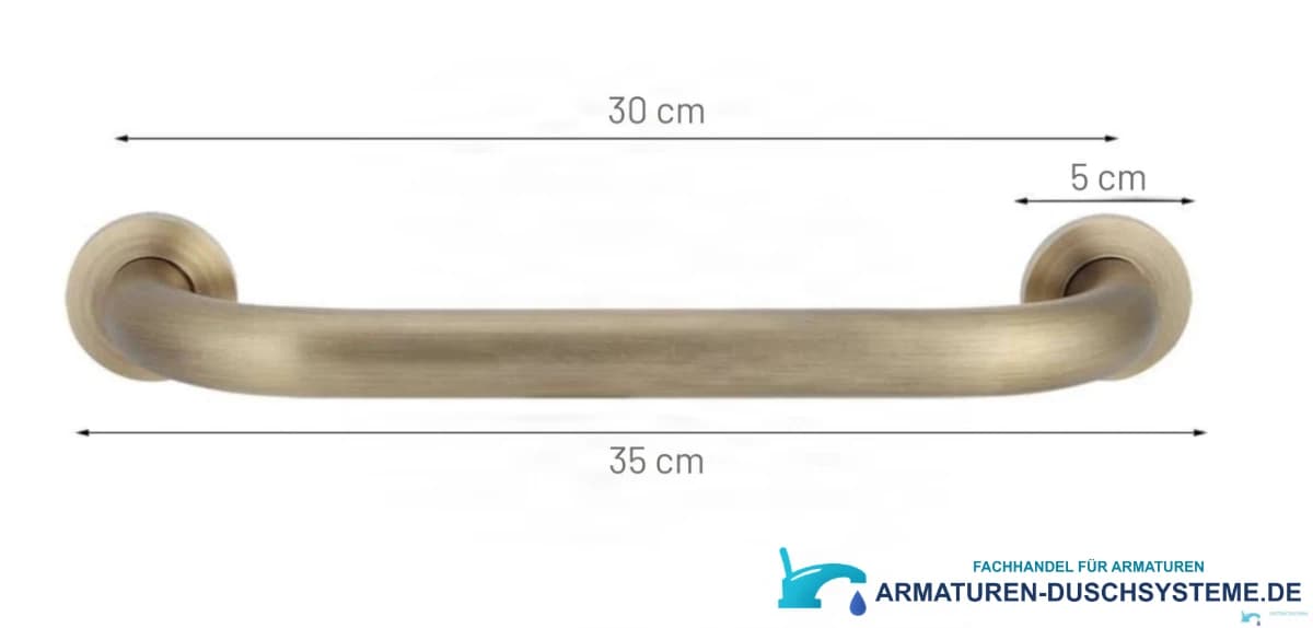 Maße des Badezimmer-Haltegriffs EYN DB1008: 35 cm Gesamtlänge, 30 cm Lochabstand