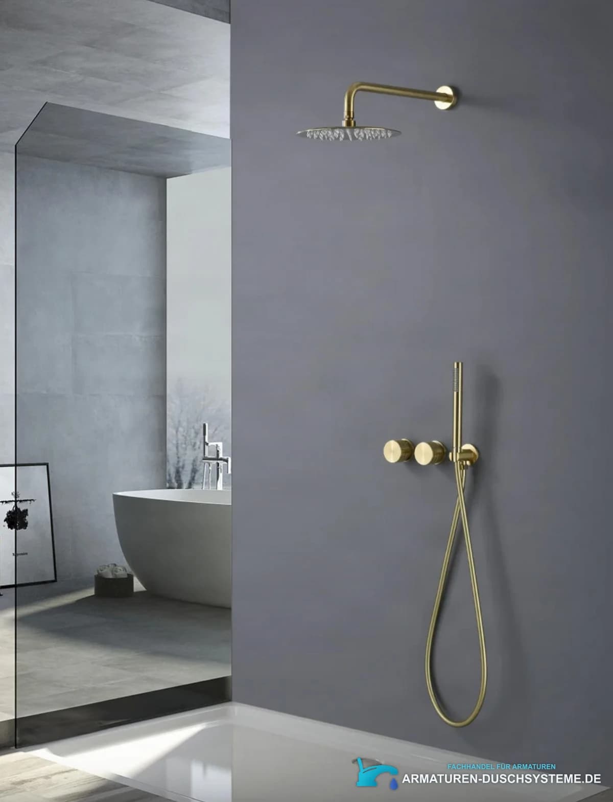 Luxuriöses Unterputz-Duschsystem ELITE EDITION BCS1343 in gebürstetem Gold