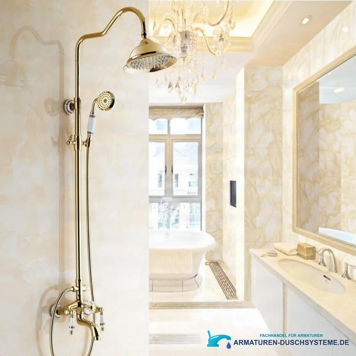 Duschpaneel „mit Diamant“ NTG40422 in glänzendem Gold