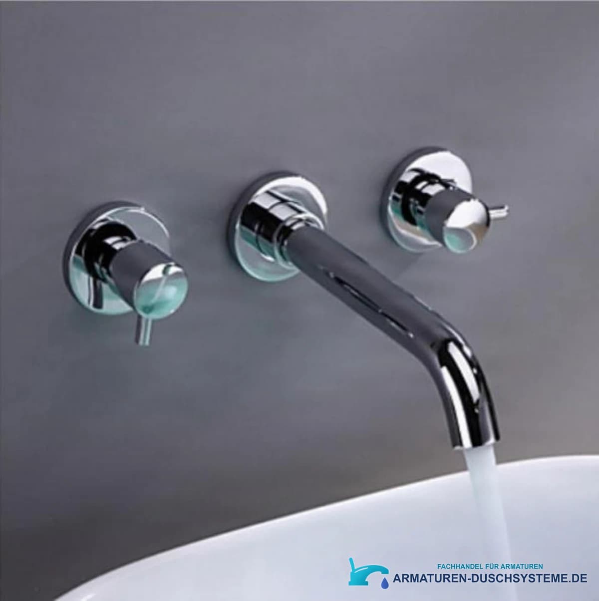 Wandarmatur für Waschbecken aus Messing SU2321 in poliertem Chrom