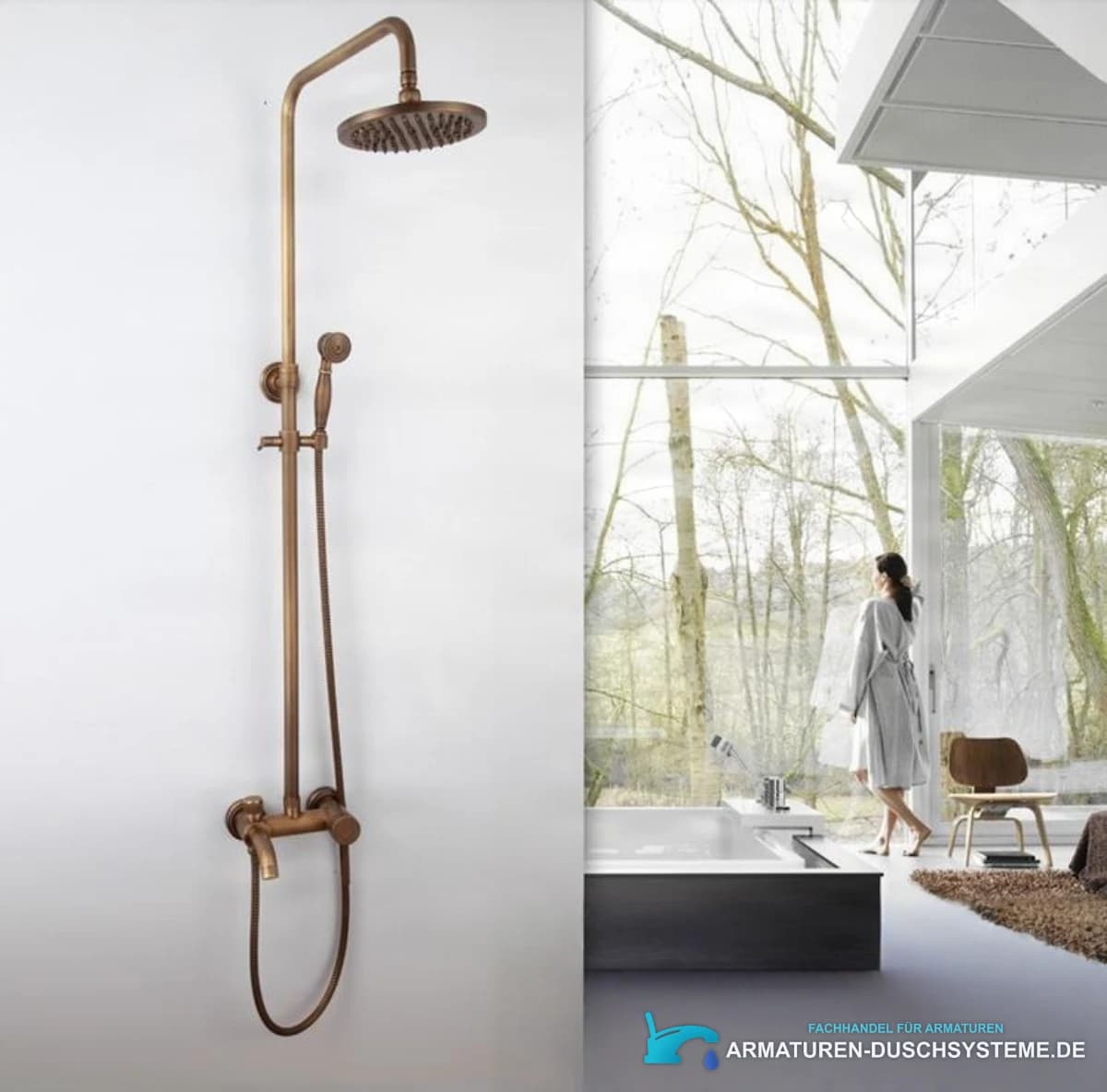 Duschsystem im Antik-Look | EYN BT BTA1513 Aufputz-Duschsystem in Antikbronze