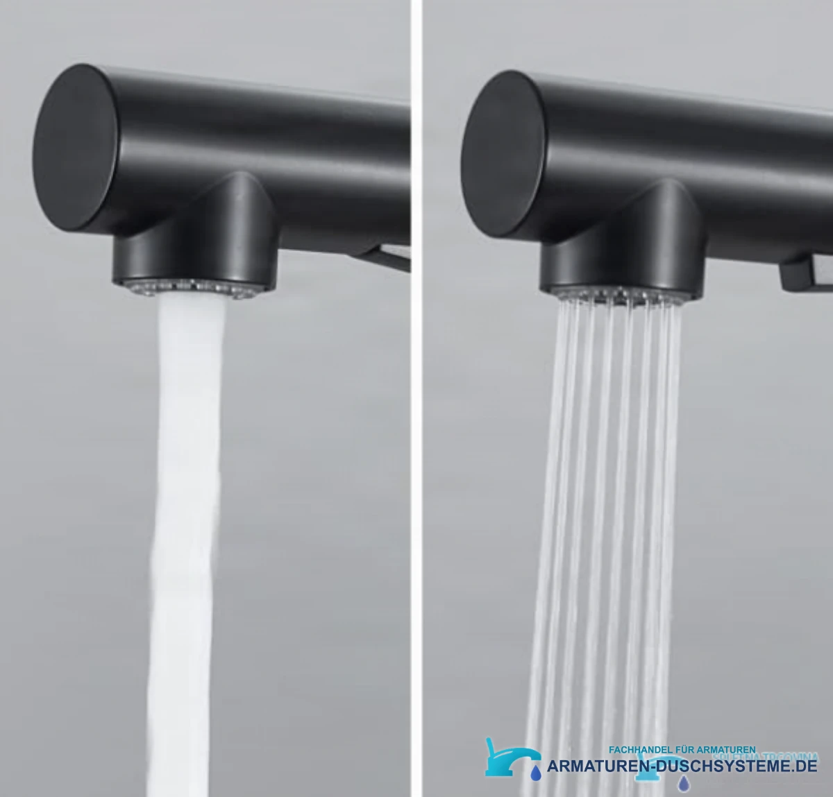Funktionen des Armaturenkopfs EYN G1036: Normalstrahl und Brausestrahl