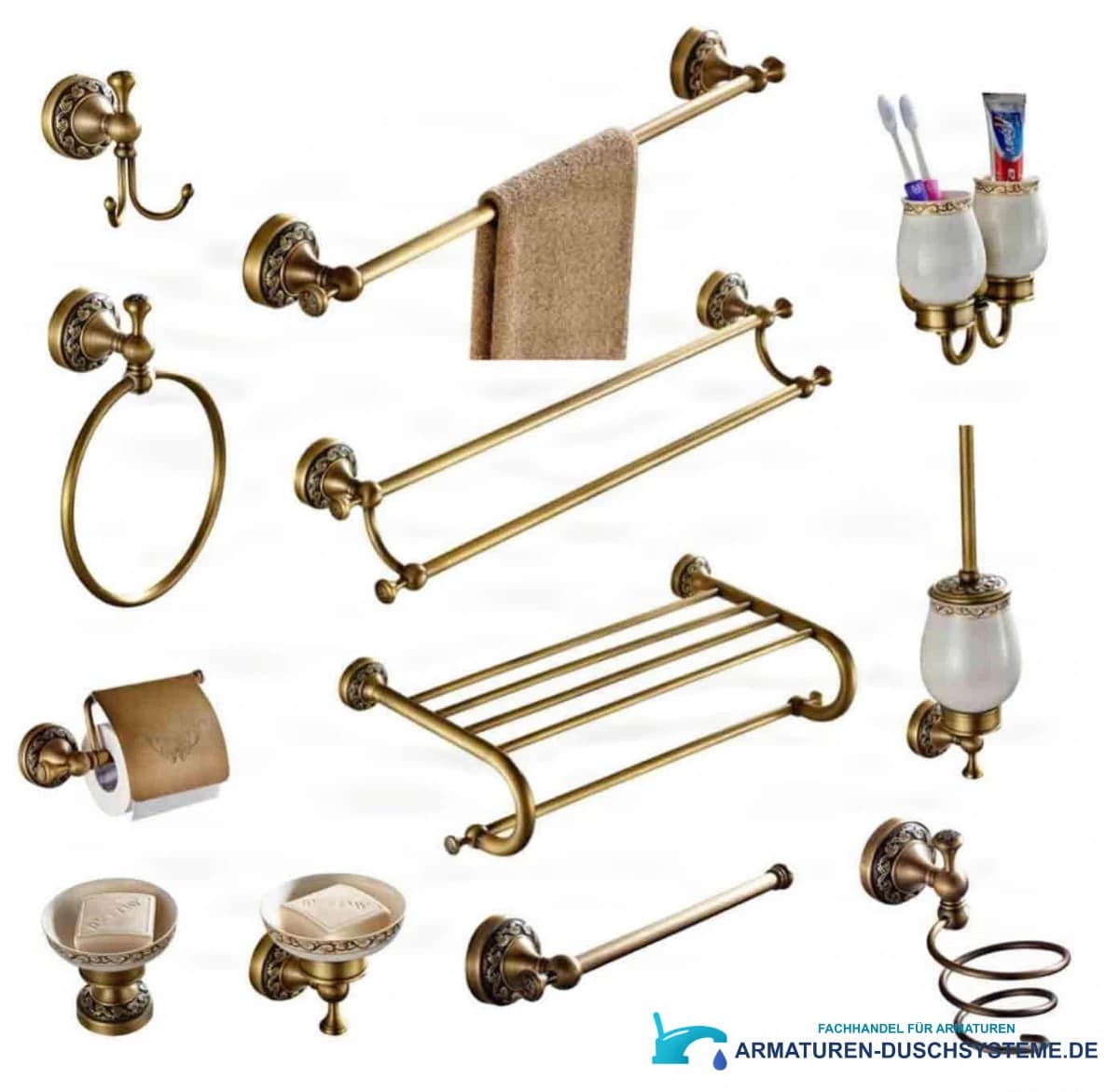 Antike Badezimmeraccessoires AQD1359 in Antikmessing