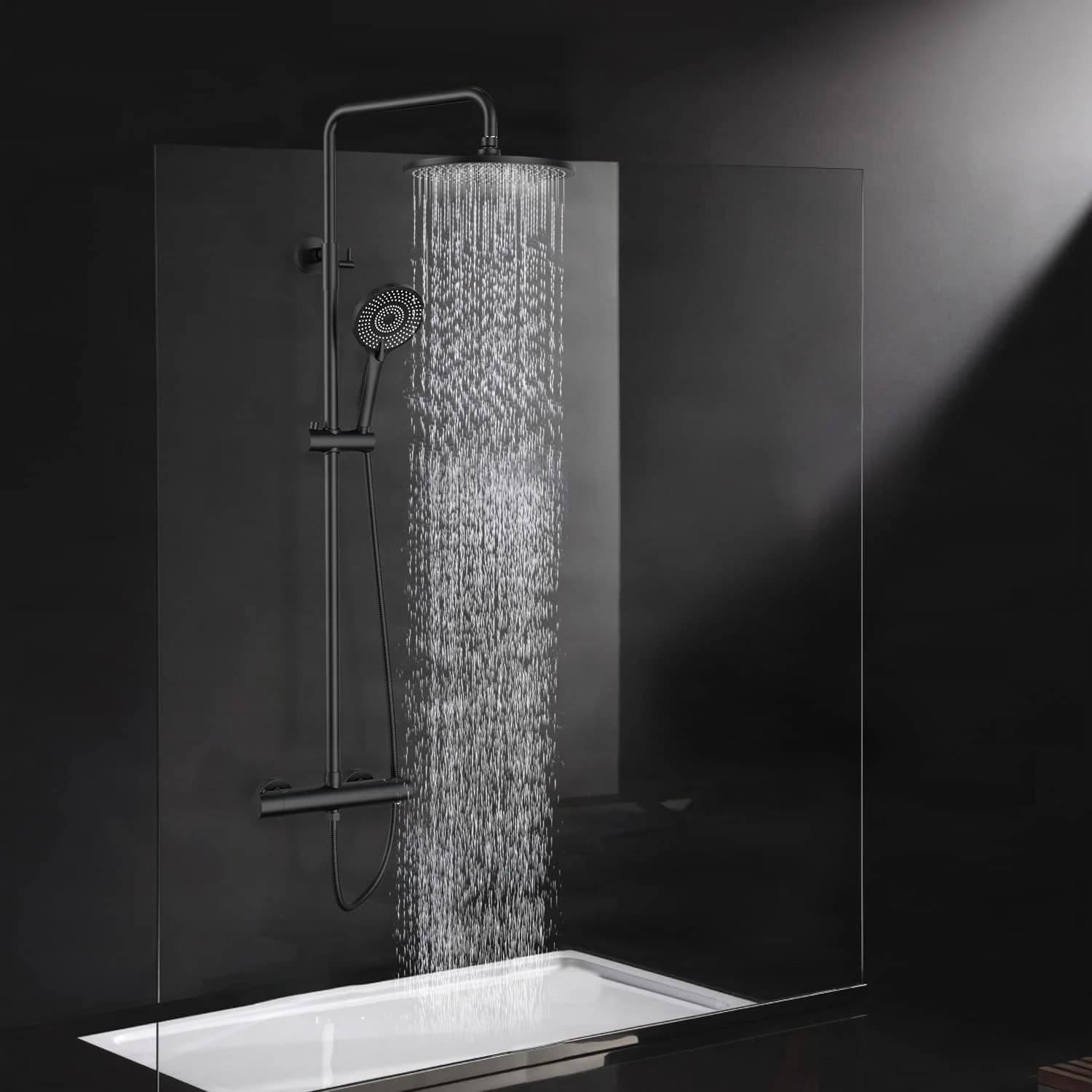 Duschsystem ELITE EDITION BSE1603 mit Thermostat, 25 cm Regendusche und 3-Strahl-Handbrause in mehreren Farbausführungen